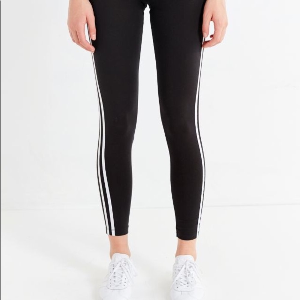 LAST ONE *Adidas Black 3 stripe Classic Leggings - Picture 2 of 8